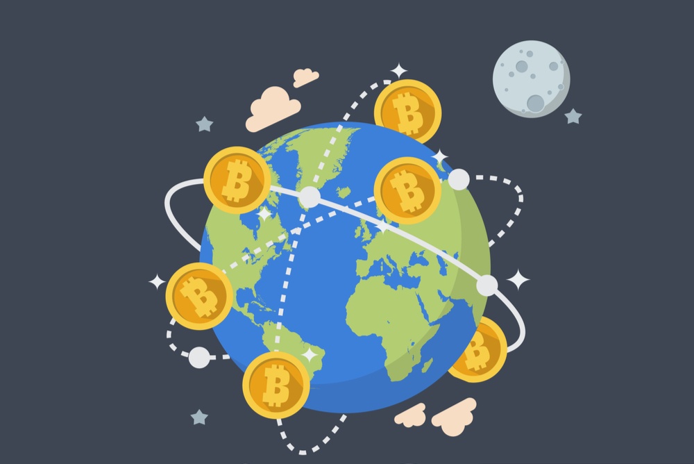 bitcoins circulating around the world showing online commerce on the bitcoin standard 