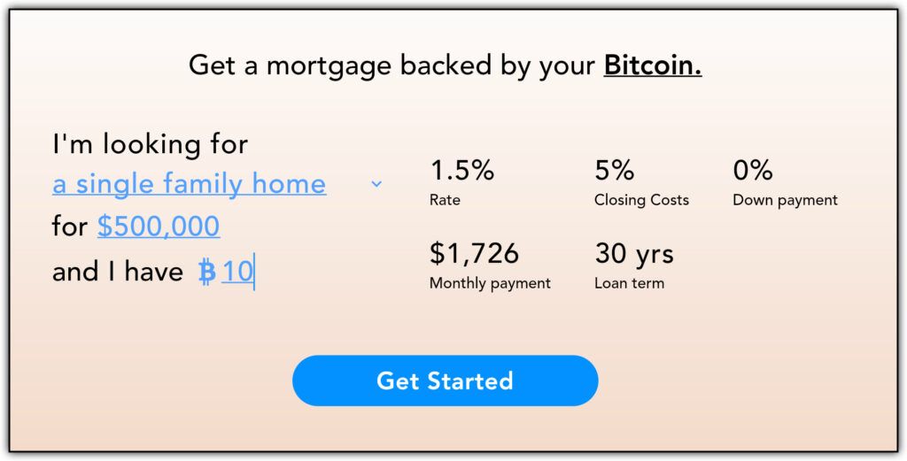 a service called Coin Homes promoting the idea of paying for a home using bitcoin 