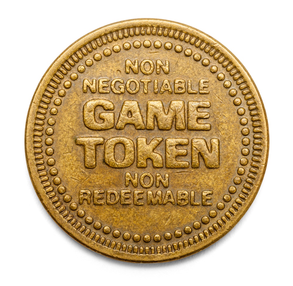 no cash value game token on white background 