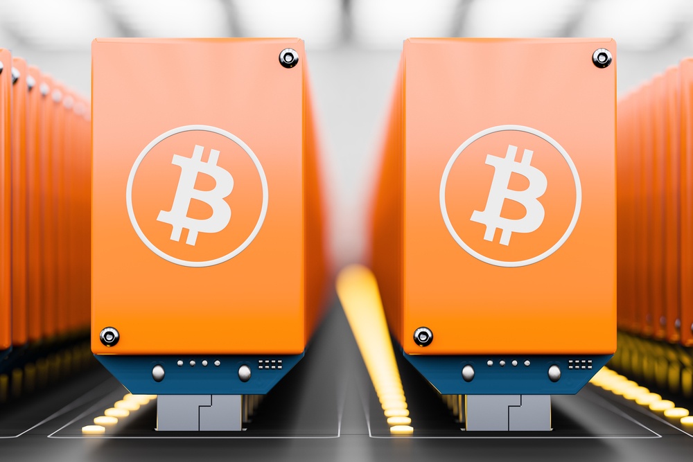 graphic concept of bitcoin USB miner 