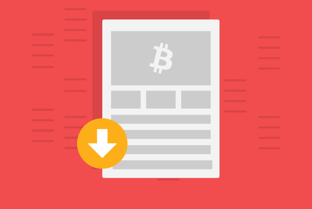 bitcoin whitepaper on red background 