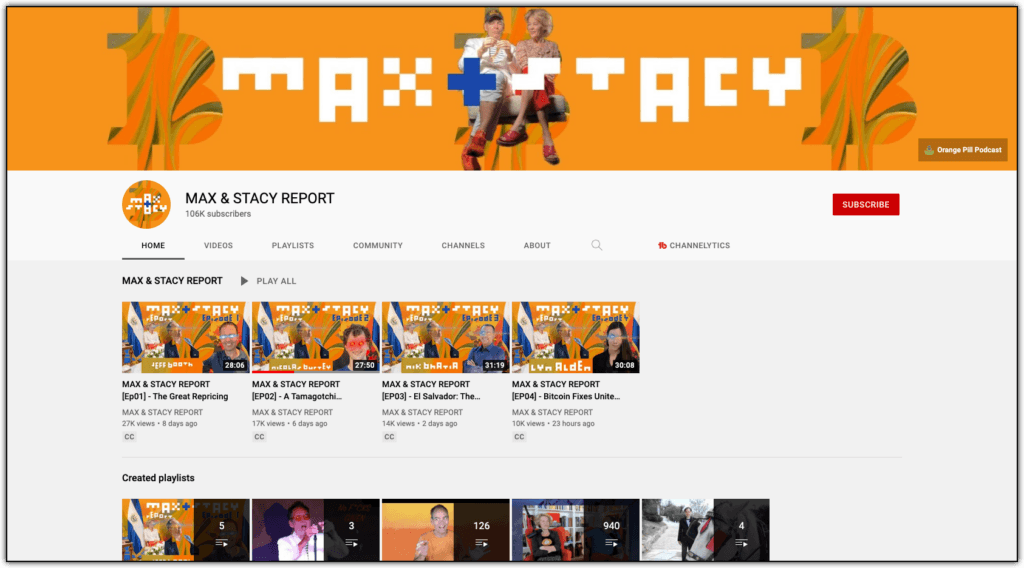 max and stacy orange pill podcast youtube channel 