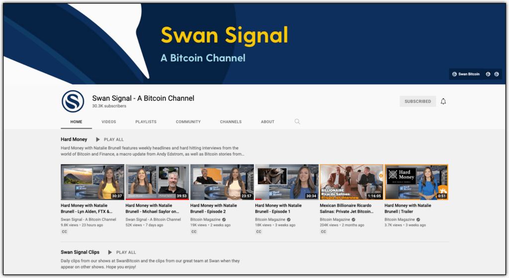 swan bitcoin youtube channel 