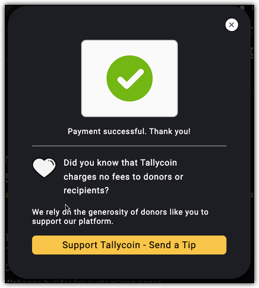 tallycoin donation step 3 