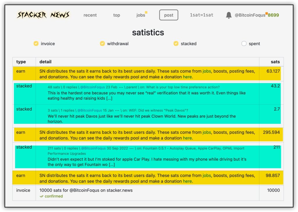 stacker news earning sats by participating in discussions and contributing 