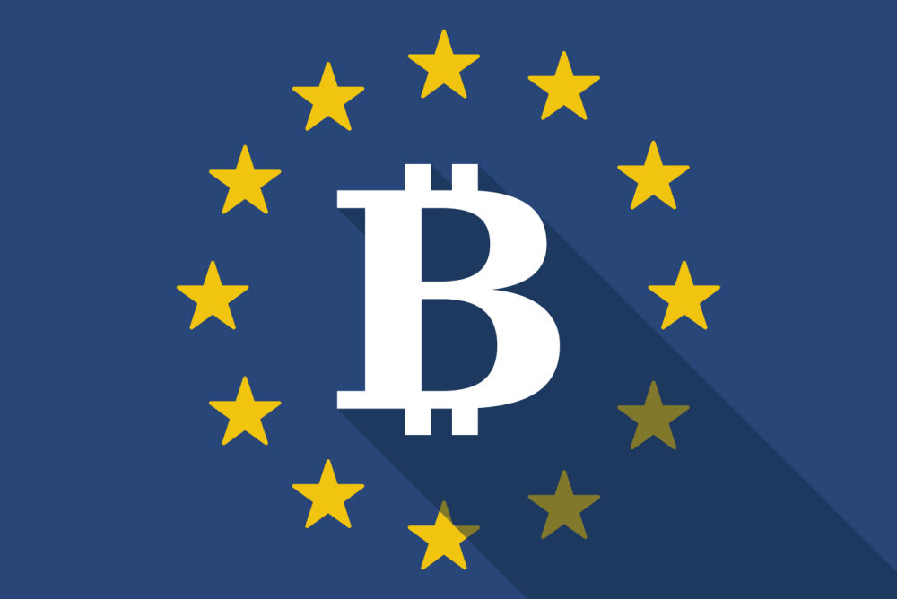 bitcoin in european flag 