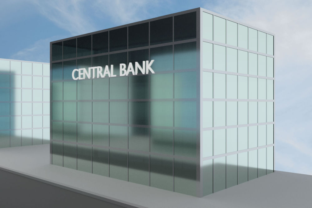 central bank virtual image render. central bank concept 