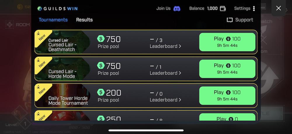 guilds arena enter tournament to earn bitcoin from prize pool 