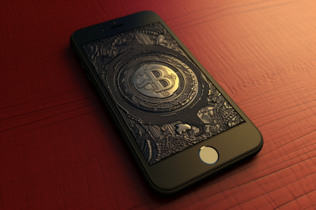 ios apple bitcoin wallet concept 