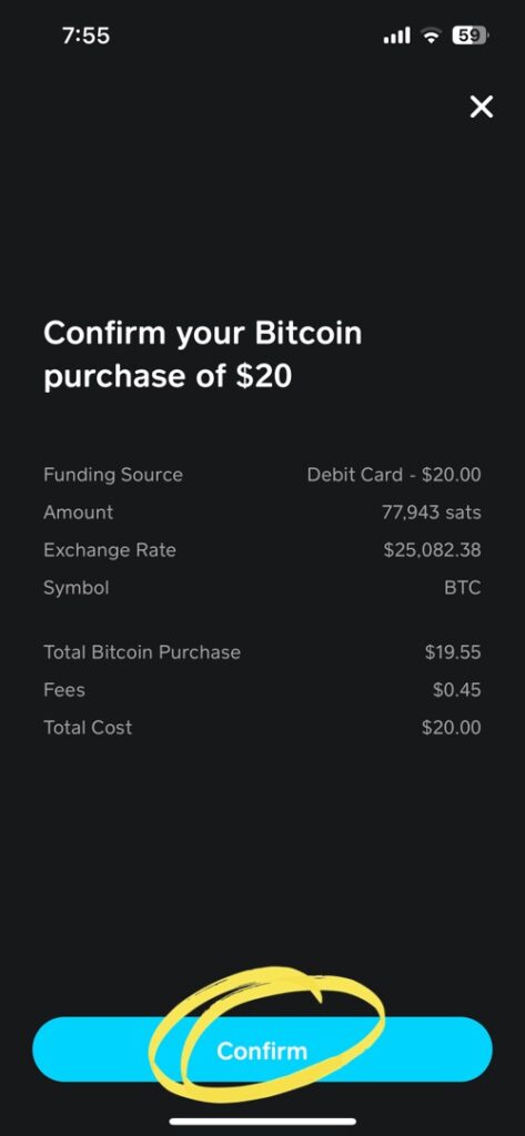 buy bitcoin on cash app step 3 