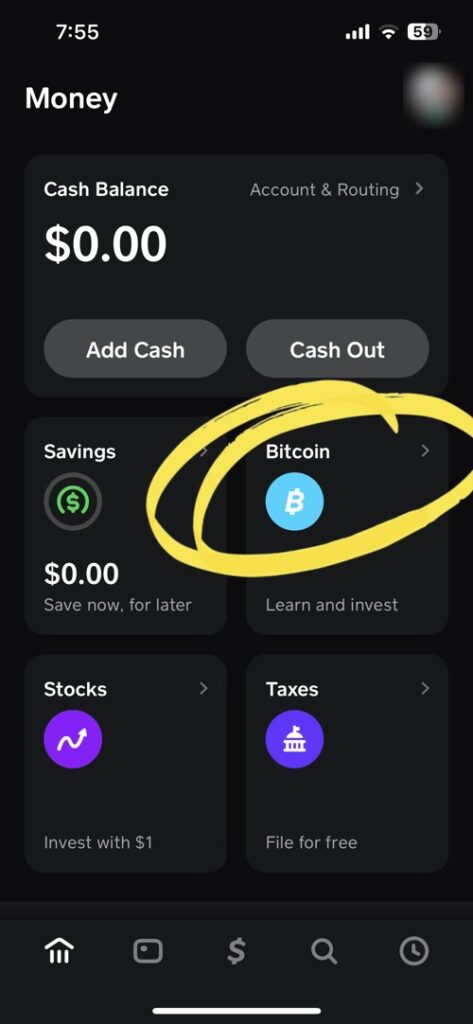 find bitcoin on cash app step 2 