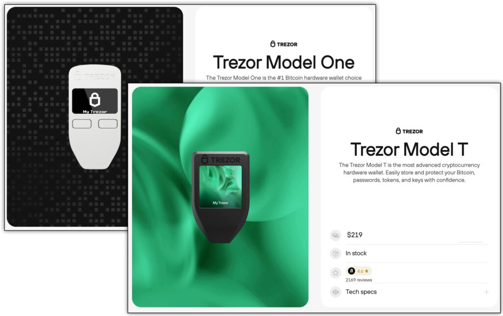 trezor one and model t screenshot. trezor wallet for beginners 