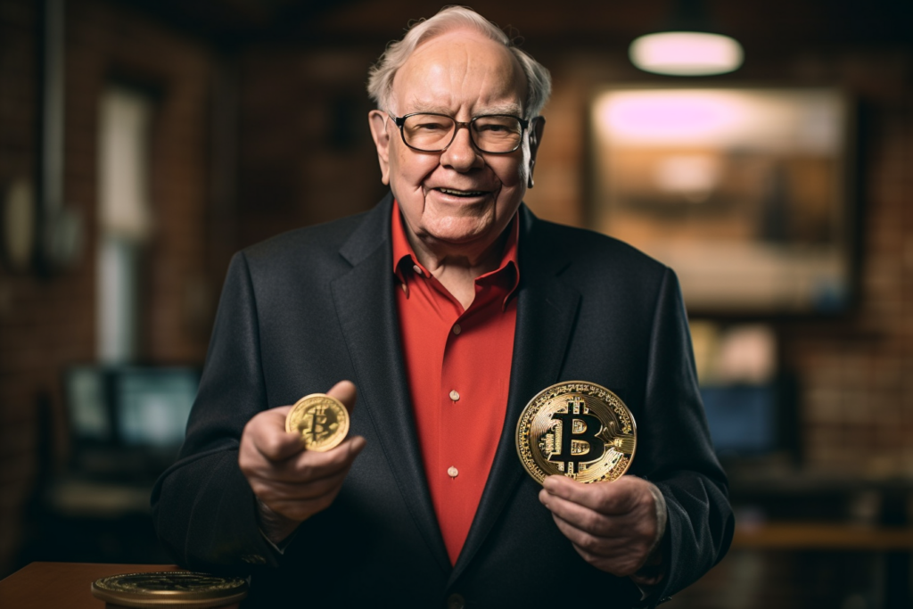 warren buffett on bitcoin. warren buffet holding a bitcoin in each hand. what does warren buffet think about bitcoin? 