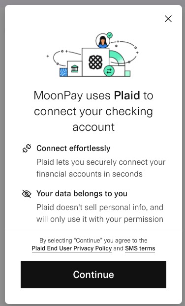 moonpay uses plaid to connect to bank account 