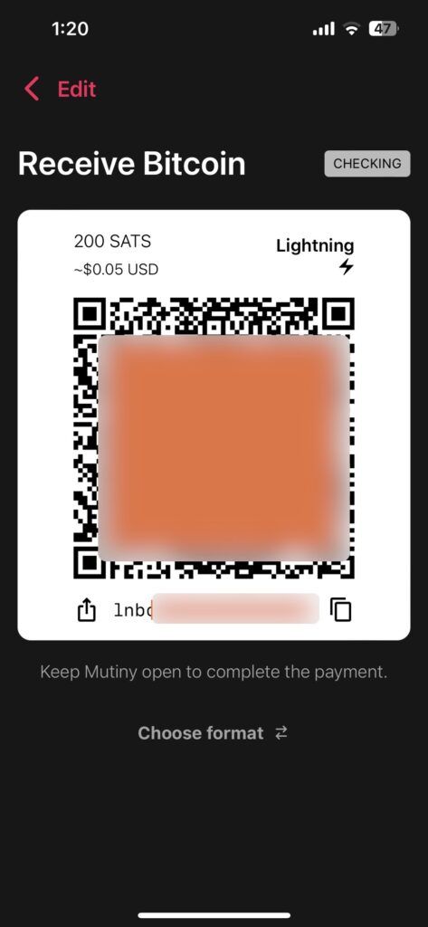 receive lightning bitcoin on mutiny wallet 