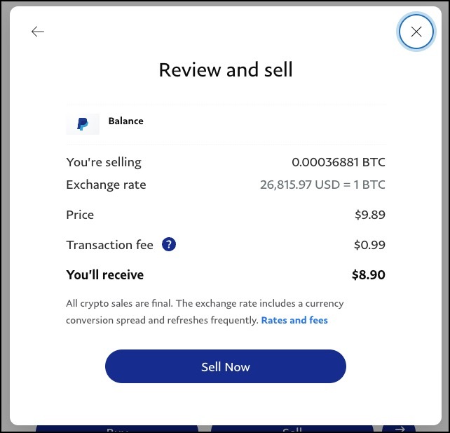 review sell order 