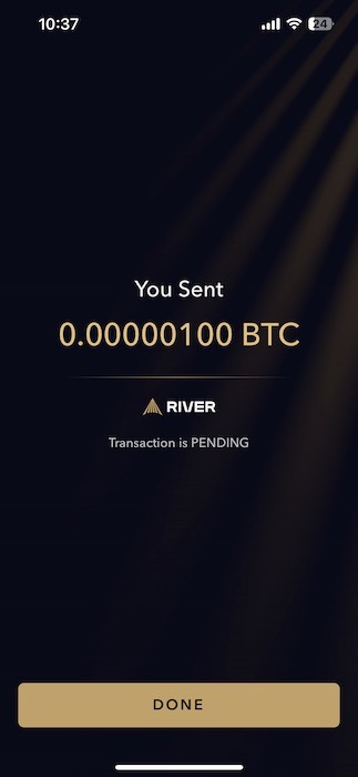 river bitcoin lightning payment confirmation 