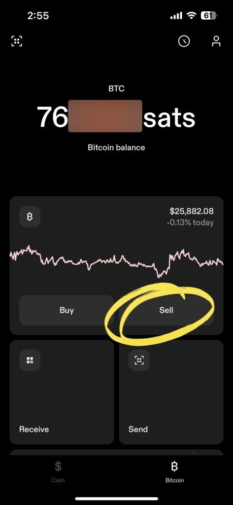 sell button on strike 